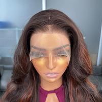Wig sintetis lace front rambut panjang natural wavy Latisha Wholesale, sudah di-pre-pluck, tahan panas, untuk wanita.