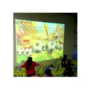 5*96 meters interactive wall indoor kids playgrounds 3d wall projector ball games shopping mall