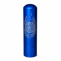 Inhalateur nasal en métal bleu foncé en gros en stock 5 ml Huile essentielle Aromathérapie Tube rechargeable Logo personnalisé Livraison rapide