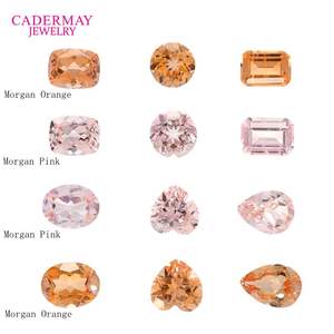 Saphirs synthétiques Morgan rose-orange, pierres précieuses en vrac, petites inclusions, avec certificat AGL pour la fabrication de bijoux - Product Image 1