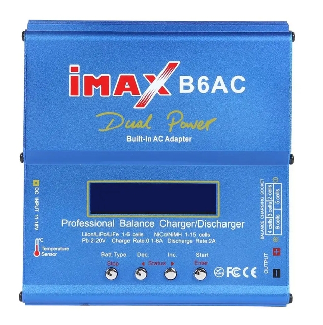 IMAX B6AC 80W RC Drone Charger with Data Storage Built-In Power Supply and Input Voltage Monitoring FPV Drones Accessory