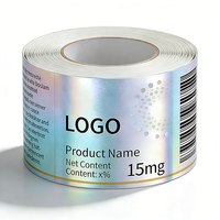 Etiquetas de Viales de Péptidos Impermeables con Impresión de Logotipo Personalizado, 1 ml, 3 ml, 10 ml, Vinilo, Forma Personalizada, Embalaje de Holograma para Viales Individuales