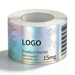 Водонепроницаемые этикетки для пептидных флаконов с индивидуальным логотипом, 1 мл, 3 мл, 10 мл, виниловые, нестандартной формы, голографическая упаковка для одного флакона - Product Image 3