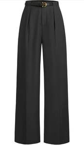 प्रीमियम ऊन कपड़े कस्टम महिला कार्गो पैंट मध्य कमर ओएम/ओडम फैक्टरी-चौड़ा पैर कोरियन शैली सूट पैंट - Product Image 5