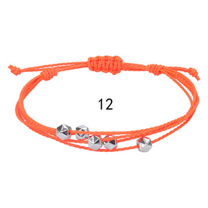 Bracelets en corde cirée faits à la main, multi-couches, imperméables, réglables, multicolores, bohèmes, 5 perles, pour femmes - Product Image 6