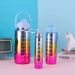 Botella de Agua Deportiva Motivacional 3 en 1 de Gran Capacidad, 2L, Color Degradado, 900ml, 500ml, Oferta 2026 - Product Image 4