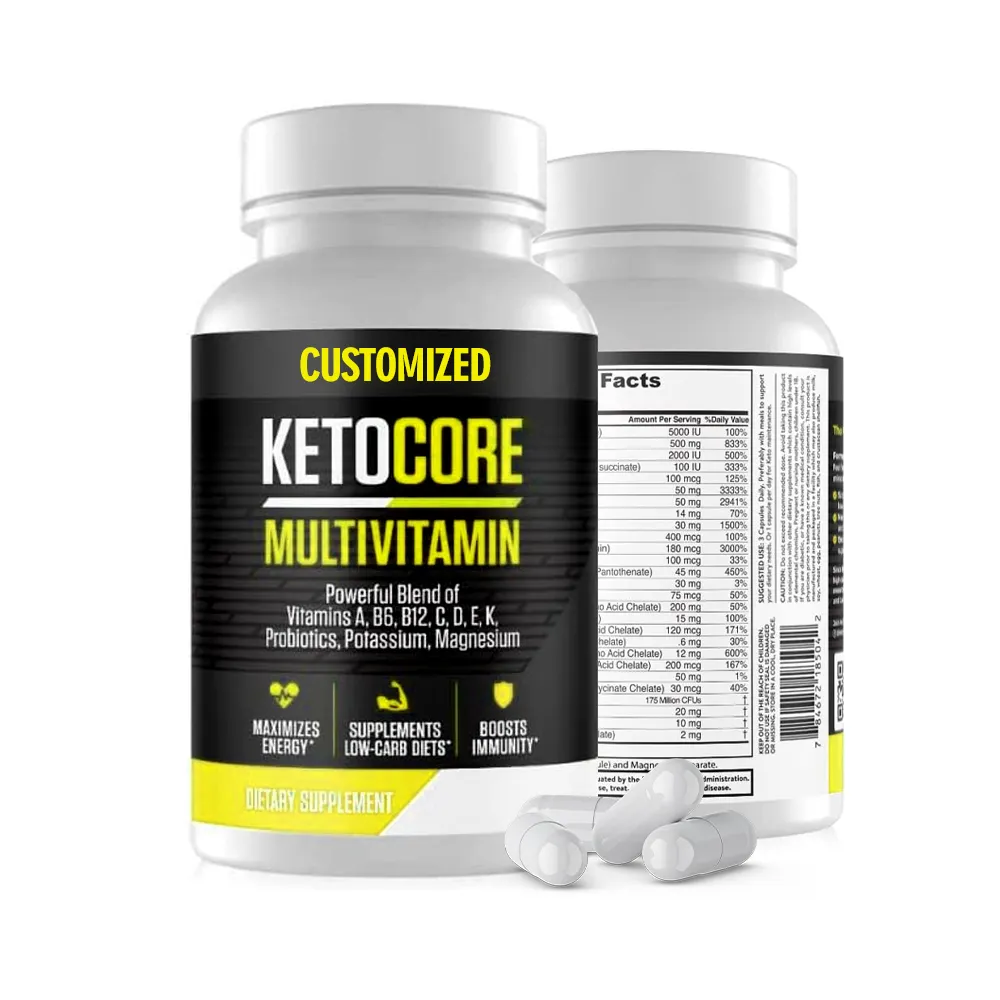 Cápsulas de Keto con soporte de energía, electrolitos con vitamina C, MCT, multivitamina