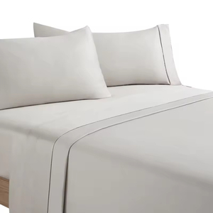 Juego de cama de hotel blanco personalizable, edredón de algodón egipcio, Sábana de percal, funda de cama lisa - Product Image 4