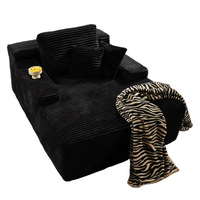 Canapé une place pliable en tissu, style rétro, design nordique, mobilier de salon, assise élégante