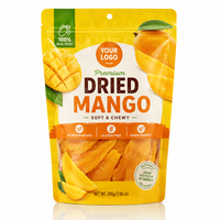 Op maat gedrukte gedroogde mango verpakkingstas met venster, staande pouch voor tropische fruit snack verpakkingen leverancier