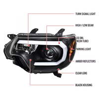 Projecteur de phare Led 200W de haute qualité pour Toyota Tacoma 2012-2015 lumière blanche chaude 12V/24V Matb lampe avant noire