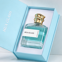 Flacon de parfum en verre transparent de luxe 100 ml avec bouchon en alliage de zinc, logo personnalisé, flacon de parfum vide, emballage en boîte cadeau