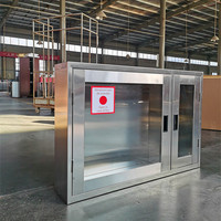 Armoire moderne à double porte en acier inoxydable pour extincteur d'incendie en métal et enrouleur de tuyau pour centre commercial, hôtel, salle de sport, appartement