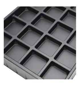 Custom ps nero della caramella contenitore di bolla di cioccolato di imballaggio di plastica vassoio con vassoio di plastica