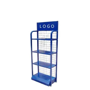 Garage Shop Duurzame Metalen Auto-Onderdelen Motor Olie Display Rack Smeermiddelen Display Stand Groothandel Metalen Plank Rek Stand