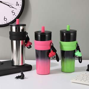 <b>Large</b> 710ML Stainless Steel Vacuum Cup with Lid and Straw Custom Logo Travel Coffee <b>Mug</b> for Children - Product Image 2