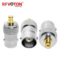 Adaptador Coaxial RF de Latón Macizo, Conector Hembra Q9 BNC a Conector Macho MCX para Dispositivos RF, Antenas, Dispositivos LAN Inalámbricos