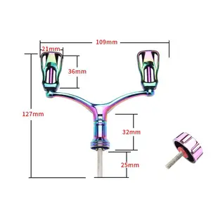 더블 로커 노브 구멍 알루미늄 합금 낚시 릴 핸들 노브 베이트 캐스팅 릴 DIY 액세서리