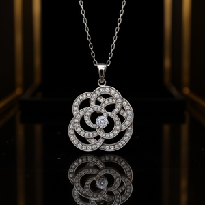 Collana con Pendente di Diamanti Xl1453 in Oro Bianco con Diamanti Naturali Taglio Brillante Rotondo Certificati GIA, Gioielli di Lusso per Donna - Product Image 2