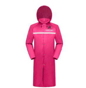 معطف واق من المطر طويل بغطاء للرأس مع شعار مخصص، عالي الوضوح وعاكس للضوء ومقاوم للماء، مناسب لأعمال البناء والفعاليات الجماعية - Product Image 4