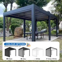 SUNTO Pergola extérieure moderne de luxe en aluminium étanche persienne toit en métal jardin Pergola persienne pavillon pour balcon Nature