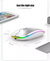 Ratón Inalámbrico Portátil Ultrafino Recargable de 2.4GHz con Mini Receptor USB para PC y Laptops, Ratón BT
