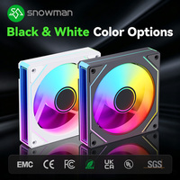 Ventilador de Refrigeración SNOWMAN ARGB PWM de 120 mm, Diseño de Espejo Infinito, Ventilador de Refrigeración para Gabinete de PC para Juegos, Ventilador de Gabinete de PC de Alto Flujo de Aire