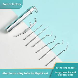 All'ingrosso della fabbrica di stick portatile multifunzione in acciaio inox strumento di pulizia orale per la salute orale flosders dentale