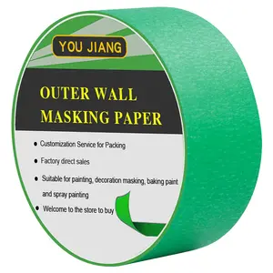 Производитель YOUJIANG, профессиональная высоковременная малярная лента из крепированной бумаги для окраски автомобиля, Противоударная лента, УФ-маска