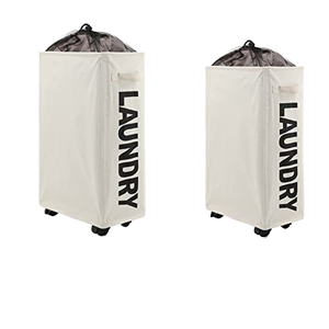 Household Double Easily Transport Foldable Dirty <strong>Laundry</strong> <strong>Basket</strong> Hamper <strong>with</strong> <strong>Wheels</strong> Dirty <strong>Laundry</strong> <strong>Basket</strong> - Product Image 3