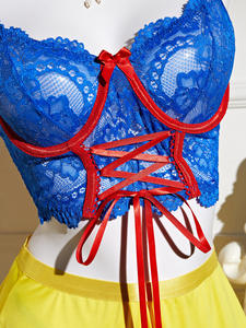 2025 nouveau <span class=keywords><strong>haut</strong></span> <span class=keywords><strong>de</strong></span> <span class=keywords><strong>gamme</strong></span> érotique Lingerie jarretière Sexy Transparent dentelle Lingerie femmes Sexy Lingerie mode robe ensemble - Product Image 6