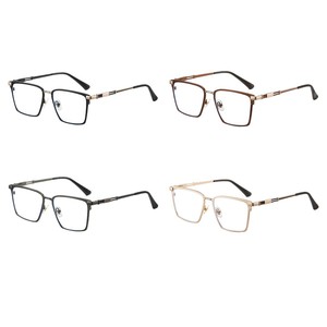 87334 Montures de lunettes optiques en métal pour hommes, rectangulaires, monture intégrale, protection anti-lumière bleue - Product Image 5