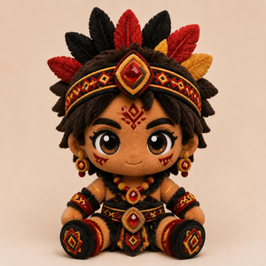 Fabricant OEM/ODM de jouets en peluche personnalisés sur le thème tribal, poupées en peluche inspirées des peuples indigènes, poupées ethniques princesse en peluche - Product Image 3