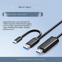 Cable de Datos USB 3.0 de Doble Extremo USB-A a USB-A/Tipo-C con Revestimiento de PVC para Transferencia de Archivos Plug & Play entre 2 PC, Modelo US516