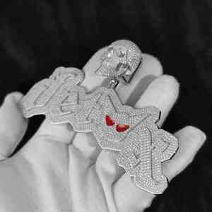 จี้เพชรโมอิสซาไนต์แบบวินเทจดีไซน์ใหม่สั่งทำพิเศษ ประดับเพชร VVS เงินแท้ 925 สำหรับผู้ชาย เครื่องประดับฮิปฮอป - Product Image 2