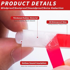 10mm * 6mm * 15m cửa màu đen cạnh cắt trang trí con dấu dải chống trầy xước niêm phong cửa Dải để phòng ngừa - Product Image 5