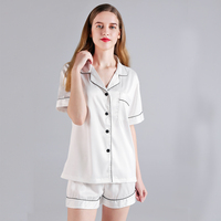 FUNG 3034 Pyjama d'été élégant en satin uni, taille plus, pour soirée pyjama, vert foncé, pour femmes adultes, demoiselles d'honneur, vêtements de nuit