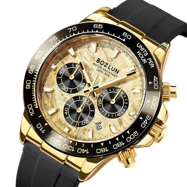 2025 New Arrival SKMEI BOZLUN Men's Quartz Chronograph Watch Stylish Business Classic with Luminous Feature Silver & Gold Tones