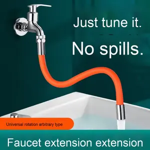 Pièces de cuisine pour appareils de blanchisserie Tube d'extension de <span class=keywords><strong>robinet</strong></span> anti-éclaboussures universel en plastique Accessoires de lavage en forme de pliage manuel - Product Image 2