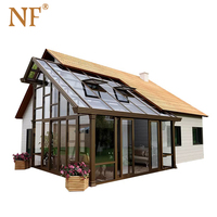 Fs — maison en verre amovible en Aluminium NF, avec toit et fenêtres yooan