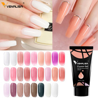 Venalisa 30g Gel UV Poly Nail 26 Couleurs Gel Cristal à Séchage Rapide Poudre Acrylique Gelée Soak Off pour Ongles