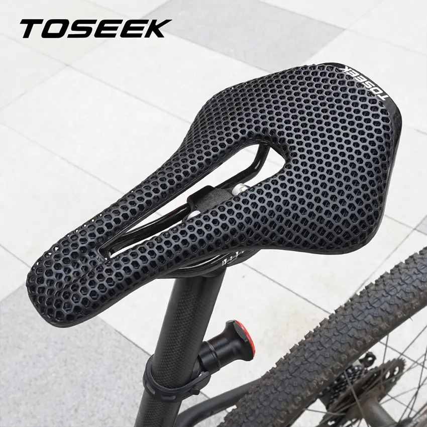 TOSEEK TS216-3Dプリントフルカーボンファイバー自転車サドルロードマウンテンバイクカーボンサドル3Dプリントカーボンバイクシート