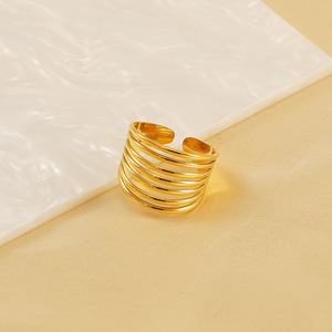 Holle geometrische <span class=keywords><strong>ring</strong></span>, verkleuringsvrij, damesmode <span class=keywords><strong>ring</strong></span>, 18K verguld roestvrijstalen <span class=keywords><strong>ring</strong></span> voor dames - Product Image 3