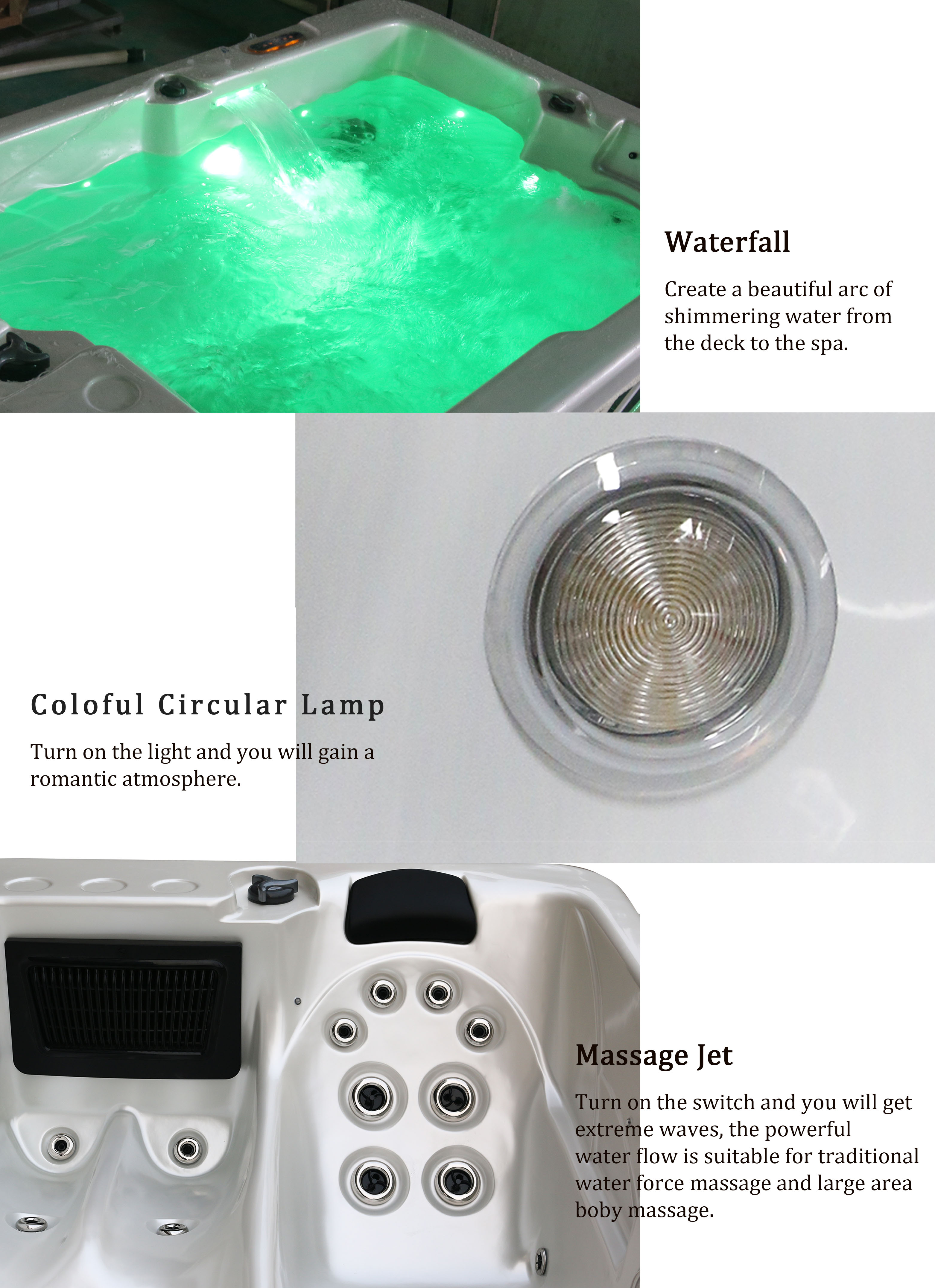 2 Lounges Air Jets Massage Hot Tubs Whirlpool Bathtub For Garden
