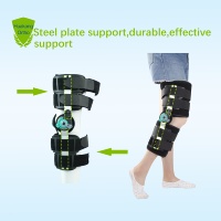 Attelle de genou articulée post-opératoire avec support télescopique en acier, double verrouillage de flexion et d'extension, pour la récupération du ménisque