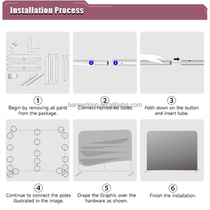 Biểu Tượng Tùy Chỉnh Căng Thẳng Vải Backdrop 8x8ft Gối Thẳng Trường Hợp Backdrop Nhôm Vuông Photobooth Phông Nền - Product Image 3