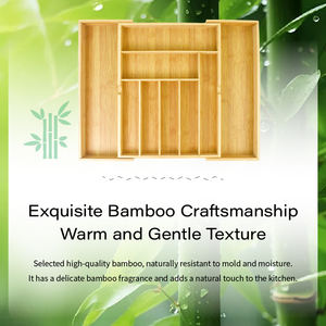 WDF Oferta Especial Divisores de Cajón Organizador de Cubiertos y Platería Bandeja para Cajón de Cocina Organizadores de Cajón de Bambú para Uso Doméstico - Product Image 3