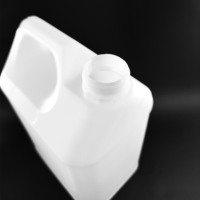 Bidon carré épais en PEHD de 5 L avec bouchon à vis et impression sérigraphiée blanche pour le stockage d'essence, de solutions de soin de la peau, de vin et autres liquides