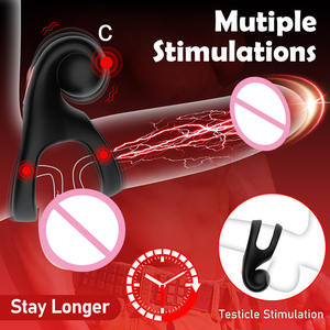 Anello Vibrante <span class=keywords><strong>per</strong></span> Pene con <span class=keywords><strong>Stimolatore</strong></span> Clitorideo, Doppio Anello in Silicone con 10 Modalità di Vibrazione, Giocattoli <span class=keywords><strong>per</strong></span> Adulti - Product Image 3