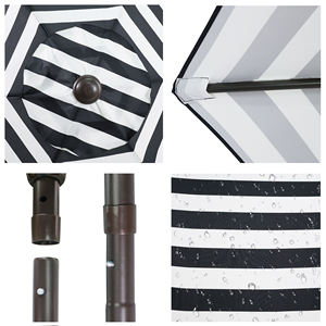 Mobilier d'extérieur Jardin Double Auvent Stripe Market Garden Restaurant <span class=keywords><strong>Parasol</strong></span> Grand <span class=keywords><strong>Parasol</strong></span> <span class=keywords><strong>3m</strong></span> 2.7m <span class=keywords><strong>Parasol</strong></span> de patio pour la plage - Product Image 4